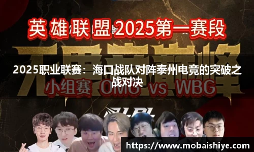 2025职业联赛：海口战队对阵泰州电竞的突破之战对决