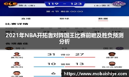 2021年NBA开拓者对阵国王比赛前瞻及胜负预测分析